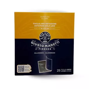 Feuilles d'aluminium imitation - 14 x 14 cm - Giusto Manetti - carnet de 25 feuilles