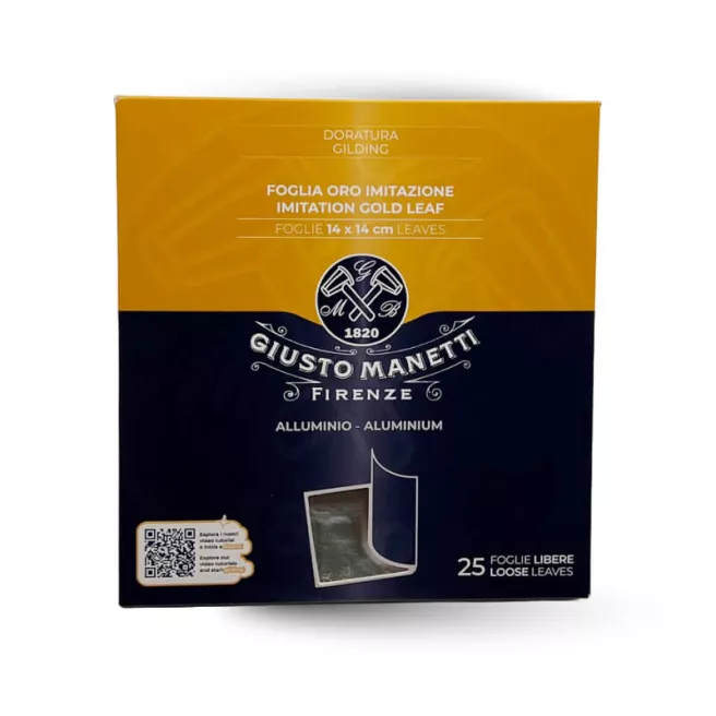 Feuilles d'aluminium imitation - 14 x 14 cm - Giusto Manetti - carnet de 25 feuilles