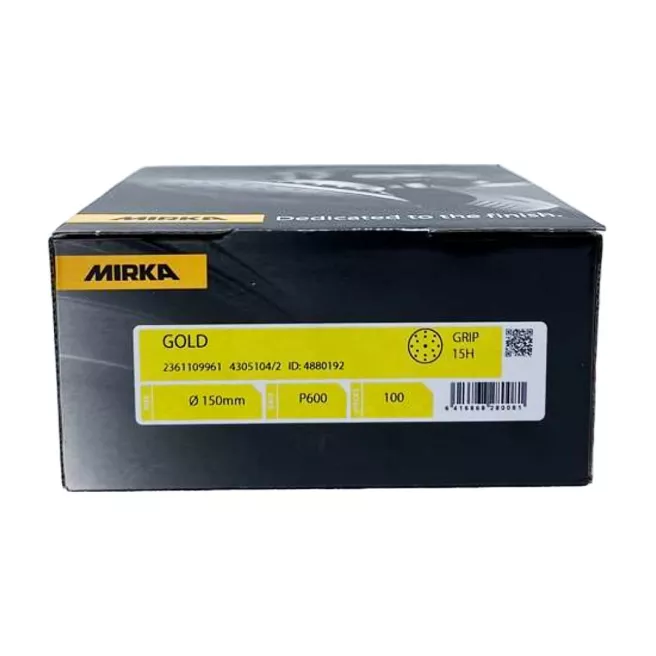 P600 Abrasif Mirka Gold 150mm - Boite de 100 pièces P600 Abrasif Mirka Gold 150mm - Boite de 100 pièces