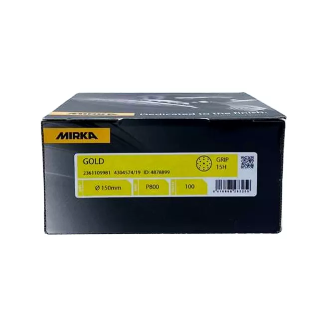 P800 Abrasif Mirka Gold 150mm - Boite de 100 pièces P800 Abrasif Mirka Gold 150mm - Boite de 100 pièces