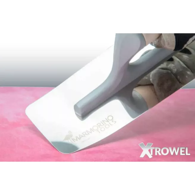 X-trowel INOX 0.5mm- taloche pour enduits blanc lame semi-rigide - Marmorinotools X-trowel INOX 0.5mm- taloche pour enduits blanc lame semi-rigide - Marmorinotools
