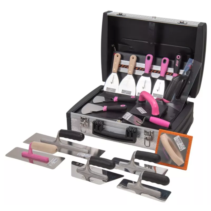 [MA11021] Academy KIT - Valise en alu de 16 outils - Marmorino Tools