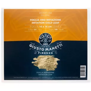 Feuilles d’or imitation 2,5 – 14 × 14 cm – Carnet de 25 feuilles – Giusto Manetti