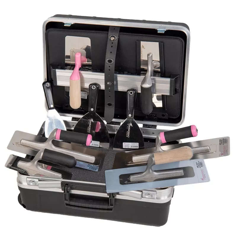 [MA11027] Super Trolley - set van 9 gereedschappen in een beschermkoffer - Marmorino tools