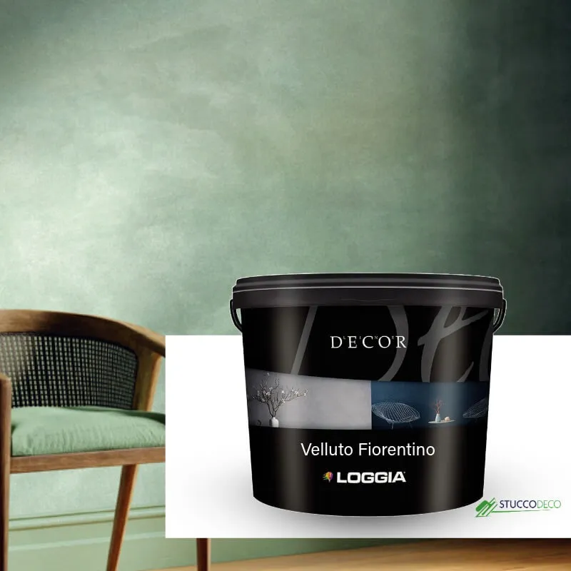 [L2A16804] Velluto Fiorentino – Peinture décorative métallisée effet velours – Loggia (0.75 Lt)