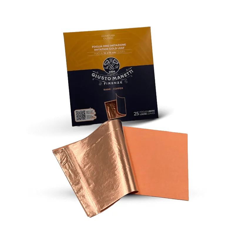 [2ZA140BL] Koperbladen – 14 × 14 cm – Boekje van 25 vellen – Giusto Manetti