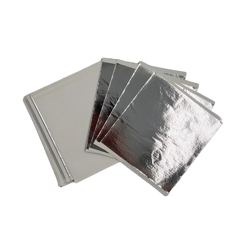 Imitation silver leaves 14x14 cm - Pack of 100 leaves - made in China