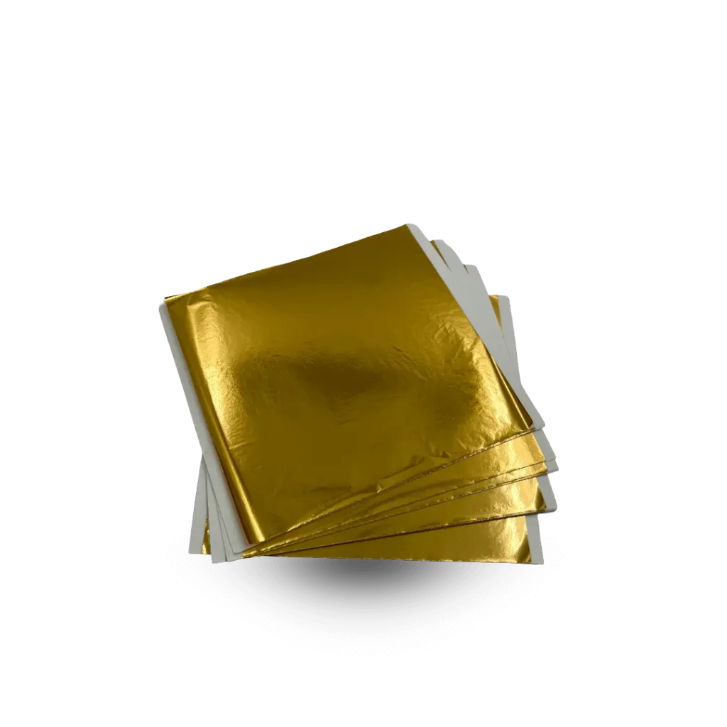 [gold100c] Imitatie goudbladen 14x14 cm - Pak van 100 bladen - gemaakt in China