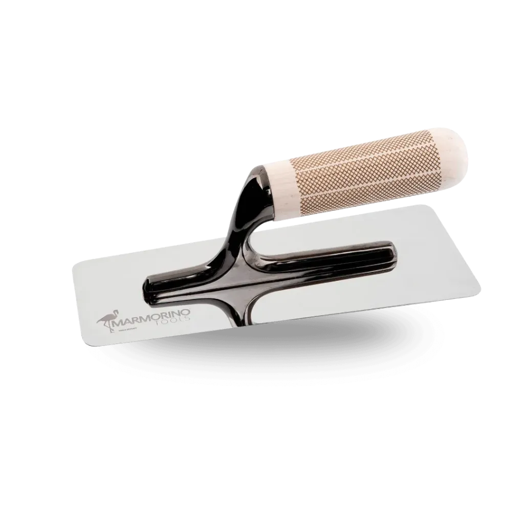 [MA21093] XTrowel 0.6 – Taloche inox anti-traces pour stucco, microciment et enduits clairs – Marmorino Tools (200 x 80 mm)