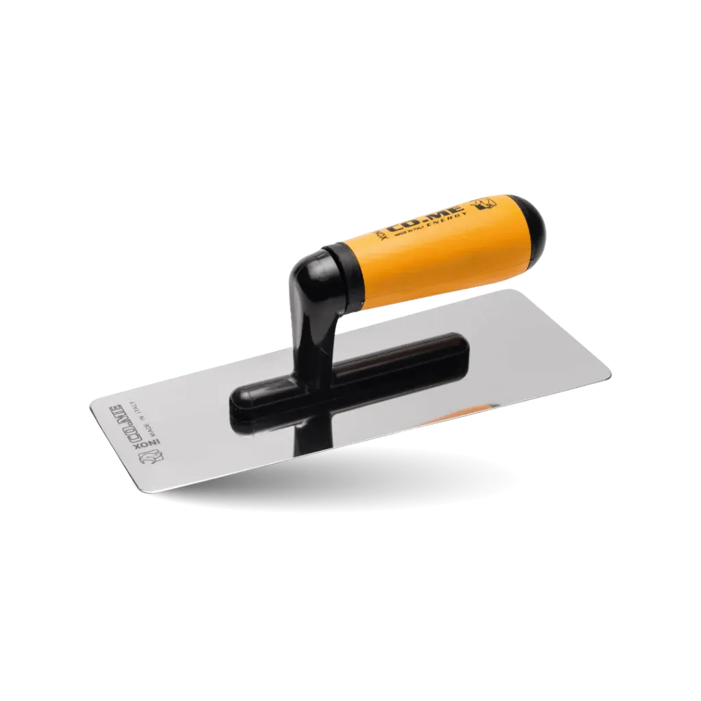 Taloche rectangulaire 310LEN 0,6 mm – Taloche inox rigide polie miroir avec manche Energy – Co.Me