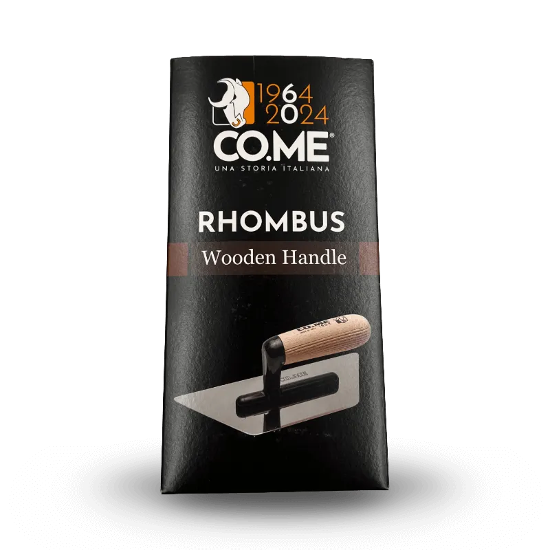 [310LRA24] Rhombus 0.6 mm – 2-in-1 trapezoidal trowel with wooden handle – Co.Me