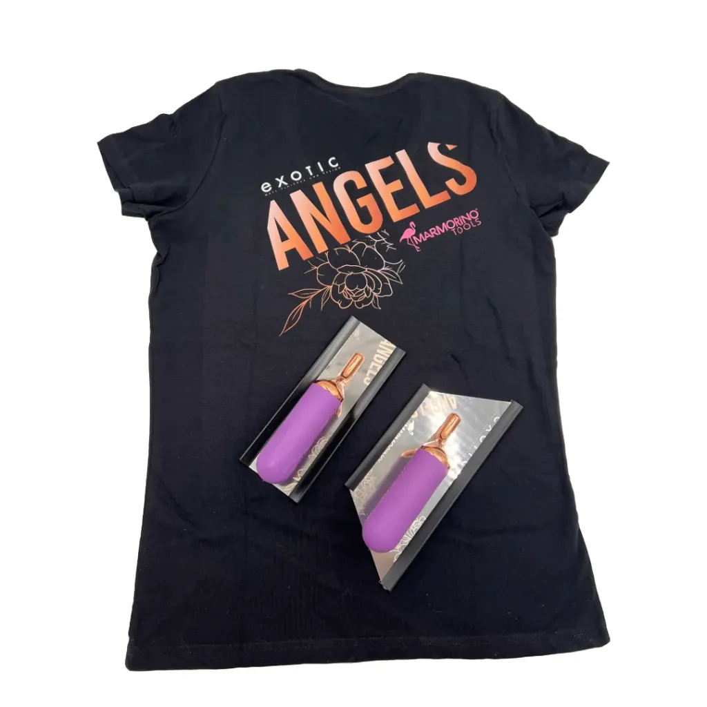 Exotic Angels Kit – 2 Stilmirror trowels + exclusive T-shirt – Marmorino Tools (S)
