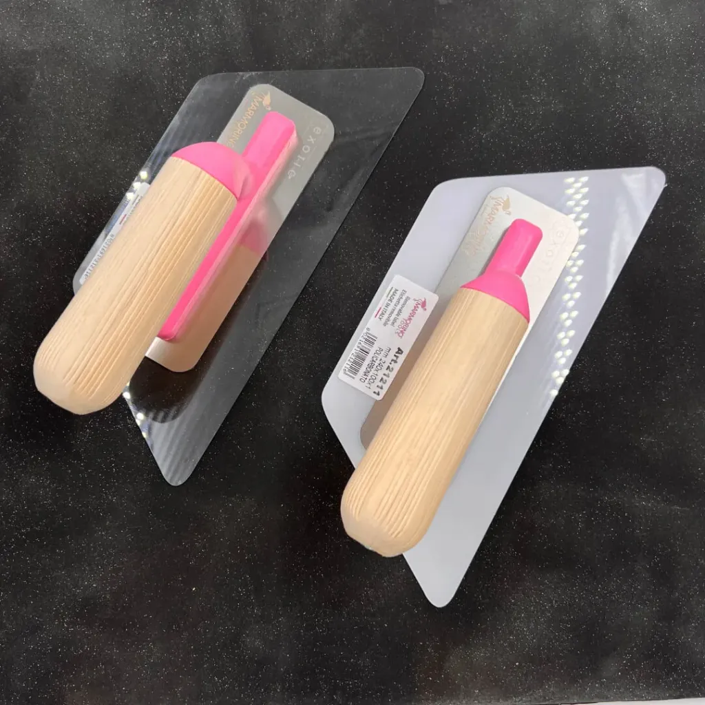 [21211] Stilight Trapezio Dual Poli 1 mm – Taloche trapézoïdale souple en polycarbonate transparent – Marmorino Tools