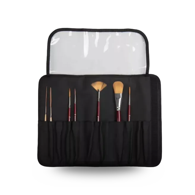 Fine Art Brush Kit – Kit de 7 pinceaux pour faux marbre et finitions décoratives – Marmorino Tools