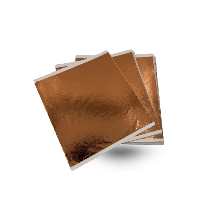 [cuivre100c] Feuilles d’imitation Cuivre 14x14 cm – Pack de 100 feuilles - made in china