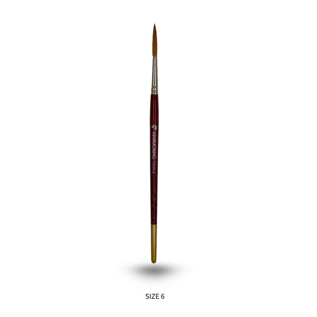 [MA25301] Pinceau à marbrer rond Fine Art – Pour veinages et détails artistiques – Marmorino Tools (Size 4)