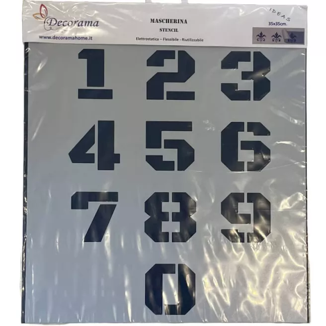 [3524] PVC sjabloon cijfers "0-9" 30x30 cm - Decorama