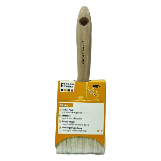 Flat brush - 80 mm - wooden handle - Color expert